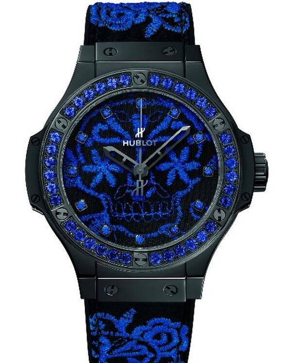 AAA Replica Hublot Big Bang Broderie Sugar Skull Fluo Cobalt Blue Watch 343.CL.6590.NR.1201